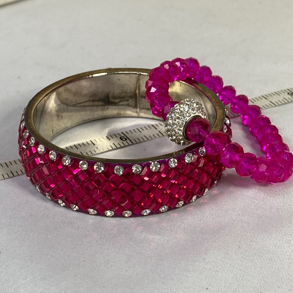 Hot pink sparkly bracelets